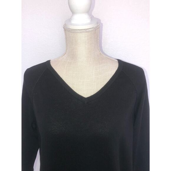 Karen Scott Black Curved Hem Knit Sweater -XS - Picture 2 of 4